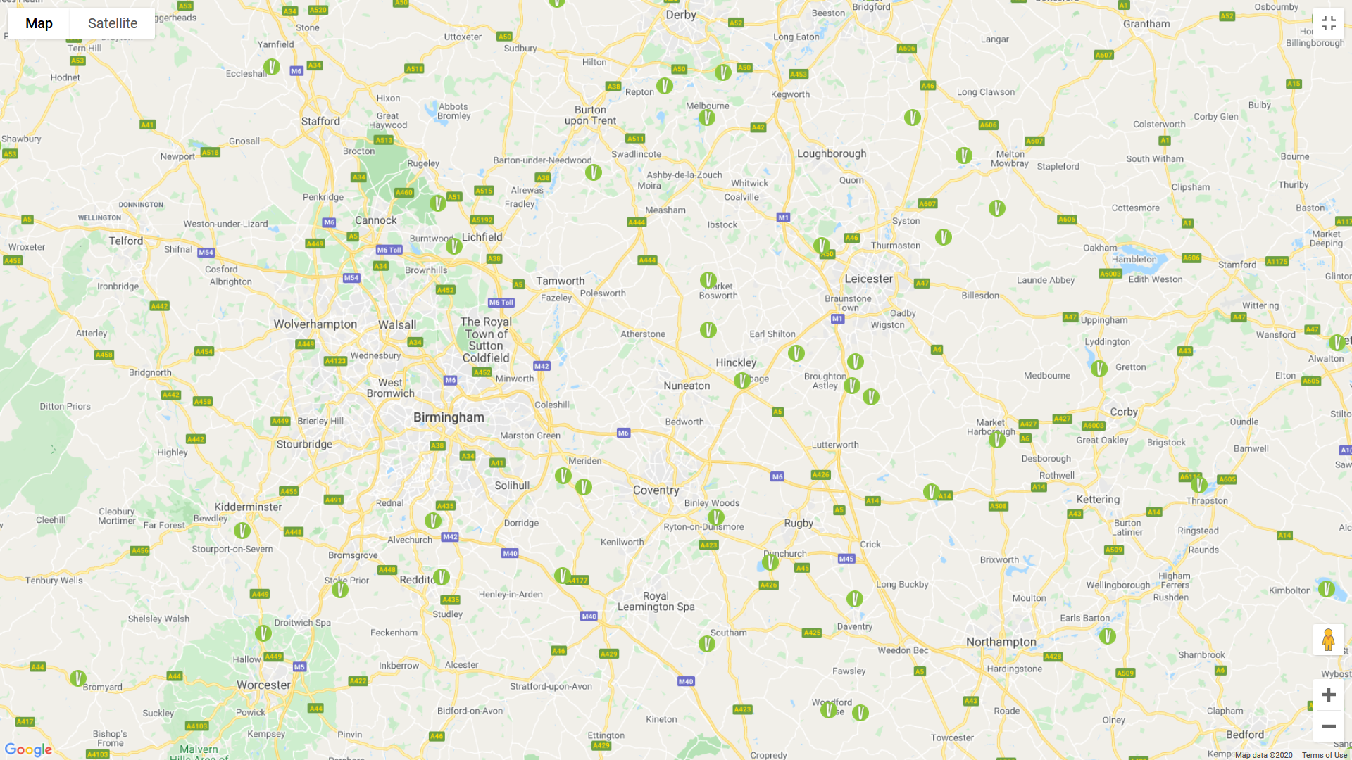 Get Fishing | Generic Google Map type image with Get Fishing Icons