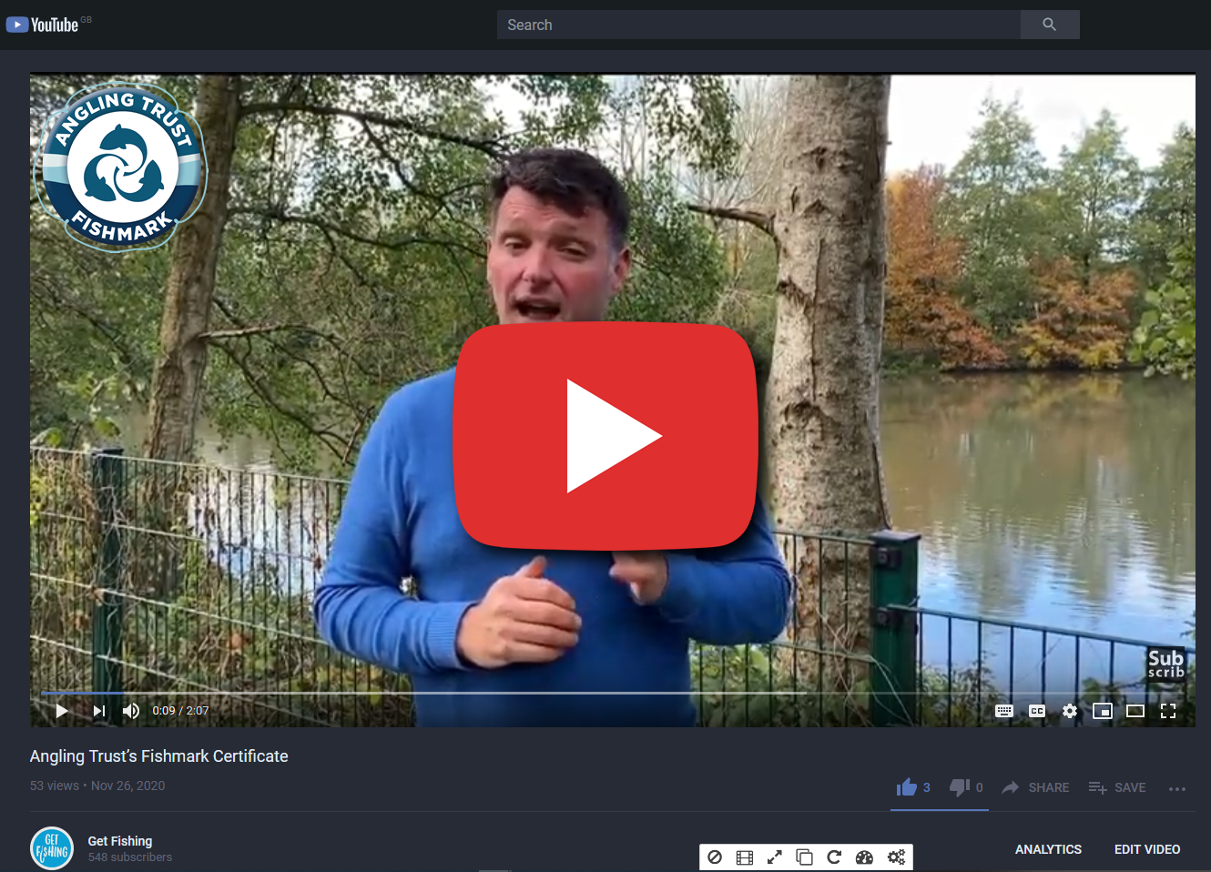 Rob Hughes YouTube Fishmark Video